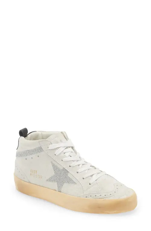 Golden Goose Midstar Sneaker in White/Silver Crystal at Nordstrom, Size 12Us | Nordstrom