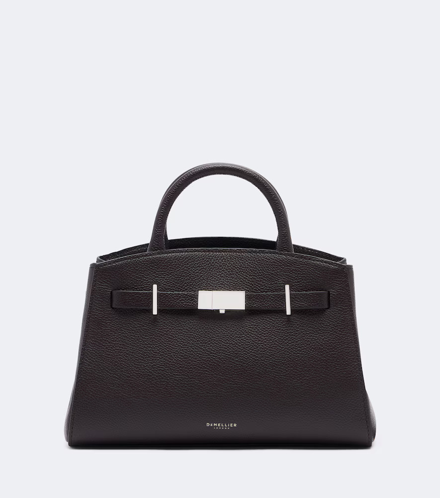 DeMellier Hudson small leather top-handle bag in bordeaux