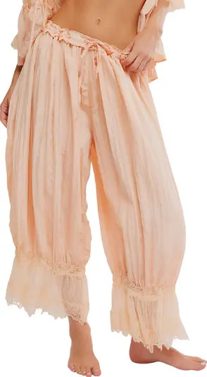 Forever Young Lace Trim Wide Leg Crop Pajama Pants | Nordstrom