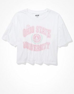 Tailgate Women's OSU Buckeyes Cropped Graphic T-Shirt | American Eagle Outfitters (US & CA)