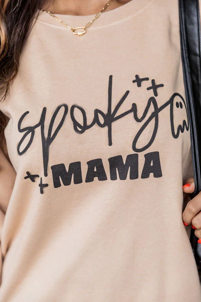 Spooky Mama Light Tan Graphic Sweatshirt | Pink Lily
