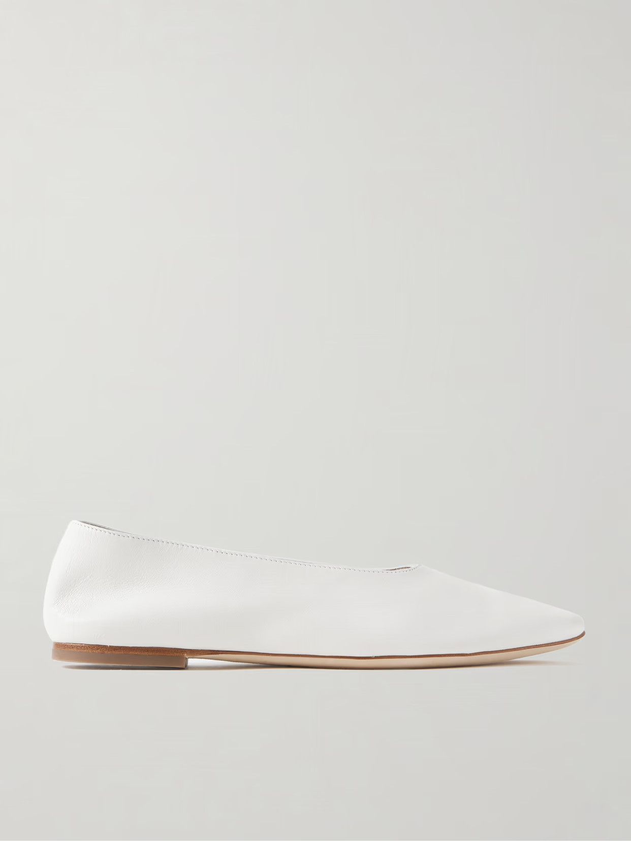 STAUD - Alba Leather Ballet Flats - White | NET-A-PORTER (UK & EU)