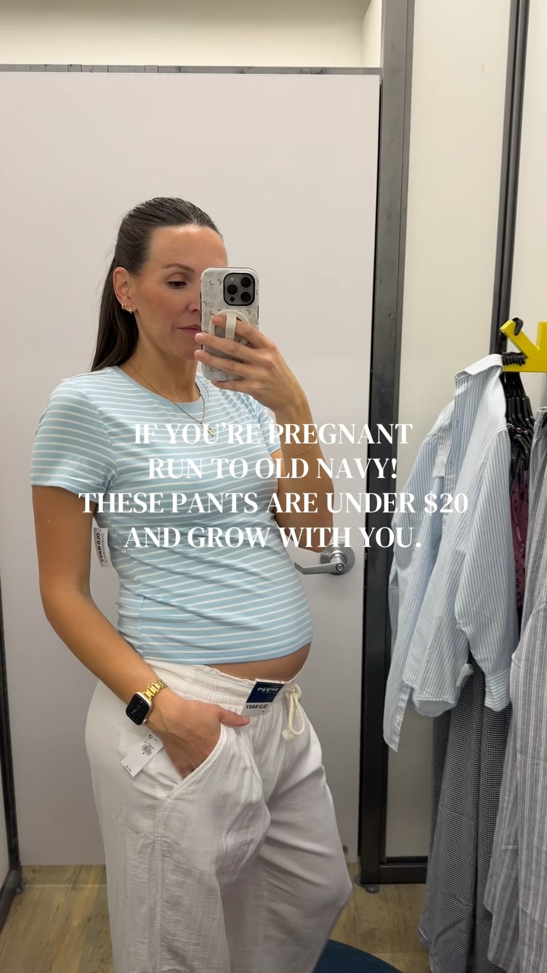 Under $20 right now and tall girl pants approved. I'm wearing a medium and ordered medium tall online (5'10" for reference.) They grow with your bump but don't scream maternity, which I love. You can wear them pregnant and postpartum because they're non-maternity. Such a good staple if you're building a simple pregnancy wardrobe. 

Pre pregnancy I was size XS/Small in pants and 2 tall in jeans at old navy. I sized up to a medium in these.

#LTKBump #LTKBaby #LTKmomlife