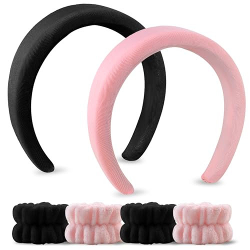 vivinin 6pcs Spa Headband and Wristband Set, Headband For Washing Face, Makeup Headband for Women Girl, Hair Band for Washing Face/Yoga Sport | Amazon (US)