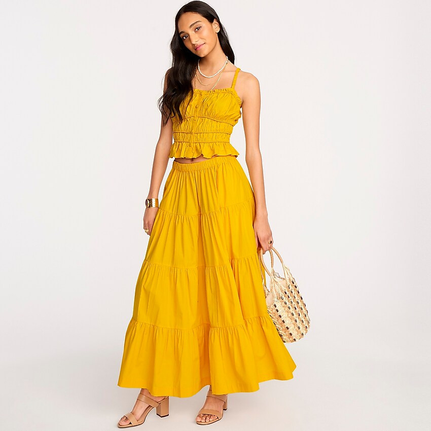 Tiered pull-on maxi skirt | J. Crew US