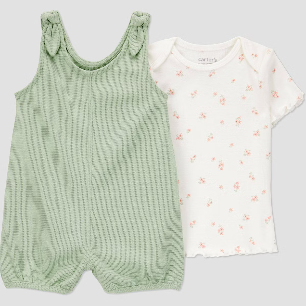 Carter's Just One You®️ Baby Girls' Textured Floral Romper - Green | Target