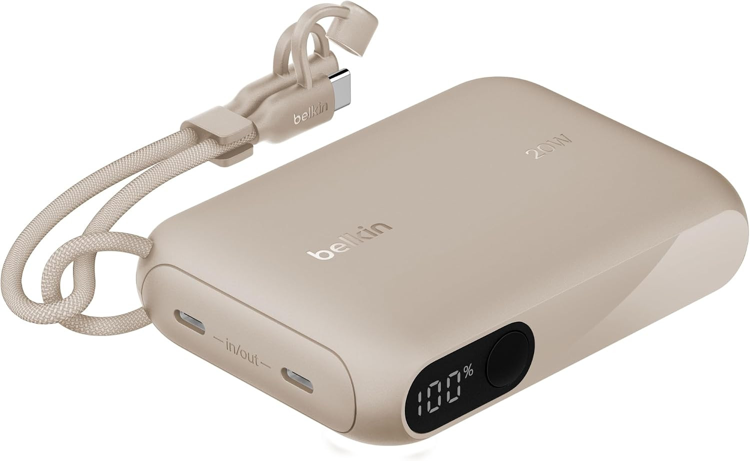 Belkin 10000mAh 20W Slim Power Bank, Digital Display, 2 USB C Ports | Amazon (US)