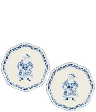 Blue Christmas Collection Santa Accent Plates, Set of 2 | Dillard's