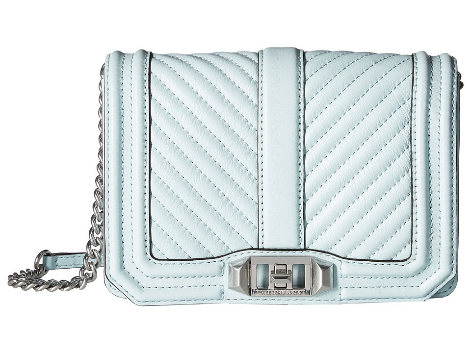 Rebecca Minkoff - Chevron Quilted Small Love Crossbody (Aquamarine) Cross Body Handbags | Zappos