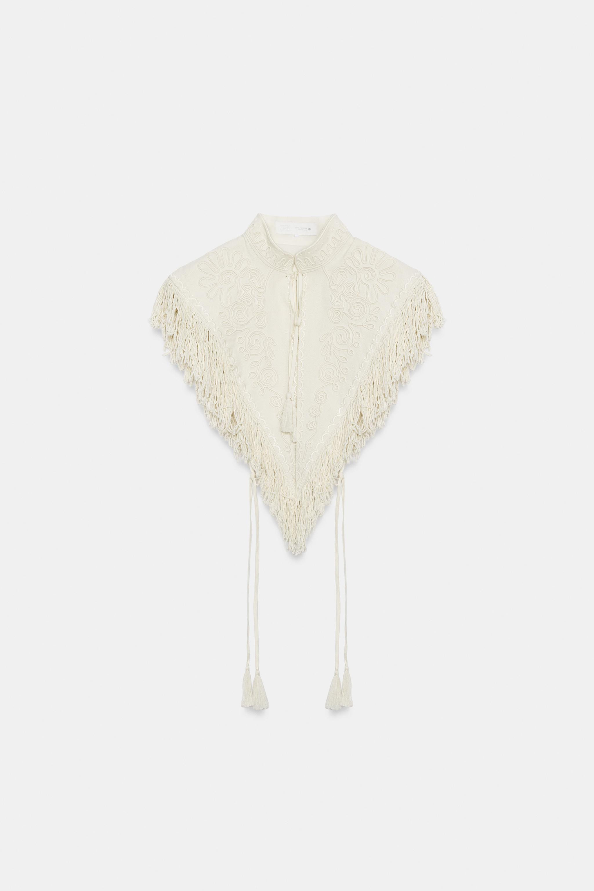 ZW COLLECTION FRINGED EMBROIDERED VEST | Zara US