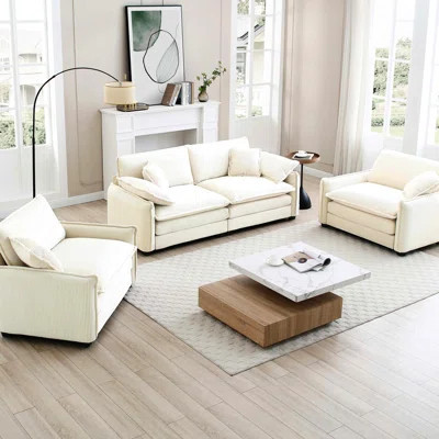 Comfortable Beige Corduroy - Ideal For Various Home Spaces Fashionable 2 A Modern | Wayfair North America