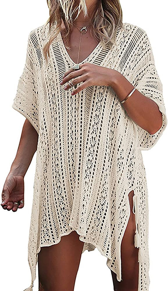 Beskie Bathing Suit Cover Up Bikini Swimsuit Crochet Beachwear Swimwear Dress | Amazon (US)