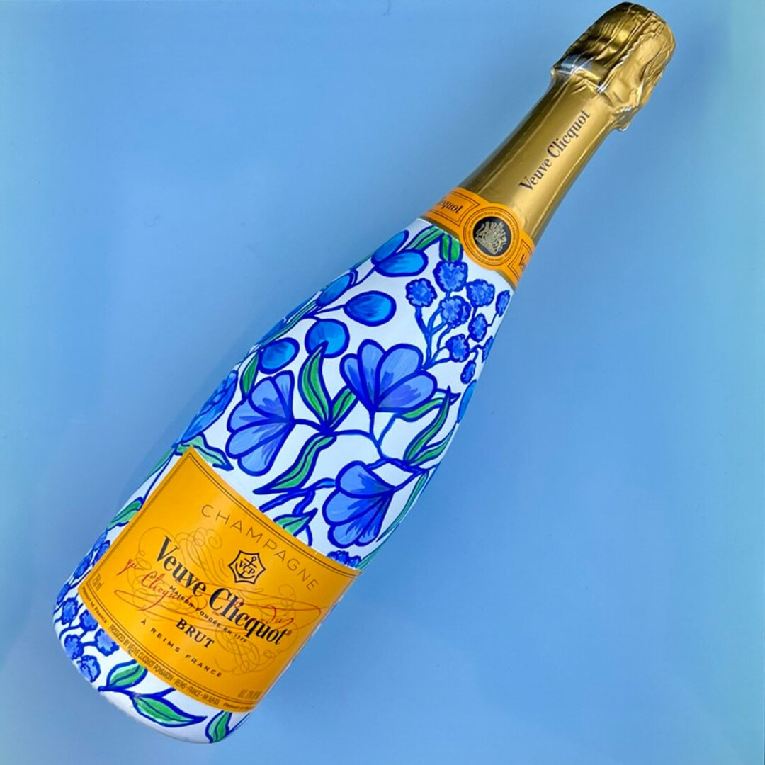 Custom Hand Painted Champagne Bottle - Floral Pattern - Wedding, Engagement, Anniversary, Birthda... | Etsy (US)