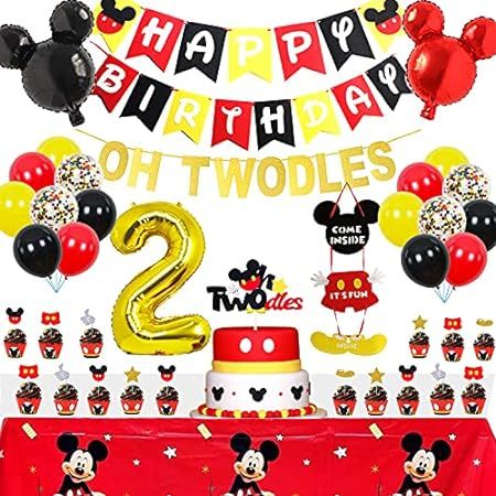 2nd Mouse Birthday Party Supplies Decorations 57Pcs - HAPPY BIRTHDAY Banner OH TWODLES Banner '2' Fo | Amazon (US)