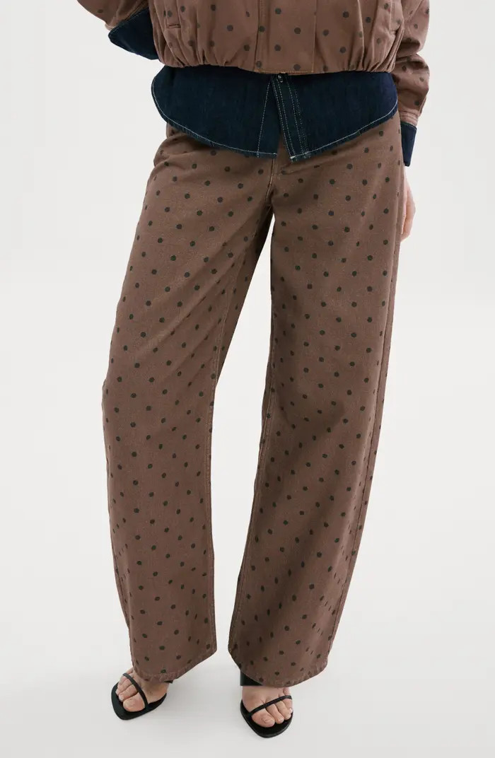 Polka Dot Straight Leg Jeans | Nordstrom
