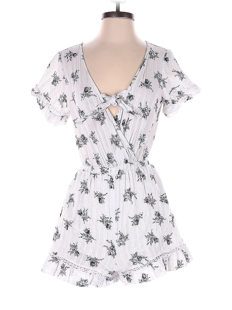 JOA 100% Cotton Floral Motif Hearts White Romper Size M - 74% off | ThredUp