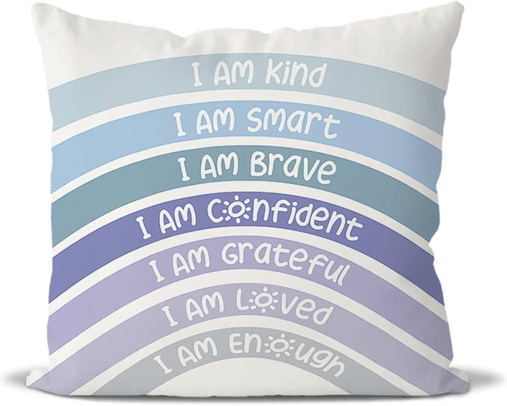 QIYUHOY Rainbow Classroom Throw Pillow Covers, Book Center Calming Corner Playroom Decor Pillow C... | Amazon (US)