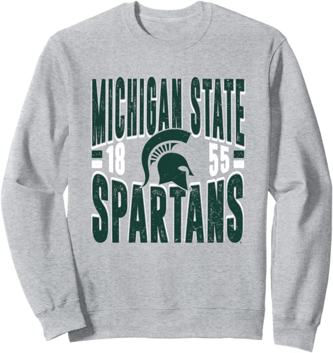 Michigan State Spartans Vintage 90's Retro Gray Sweatshirt | Amazon (US)