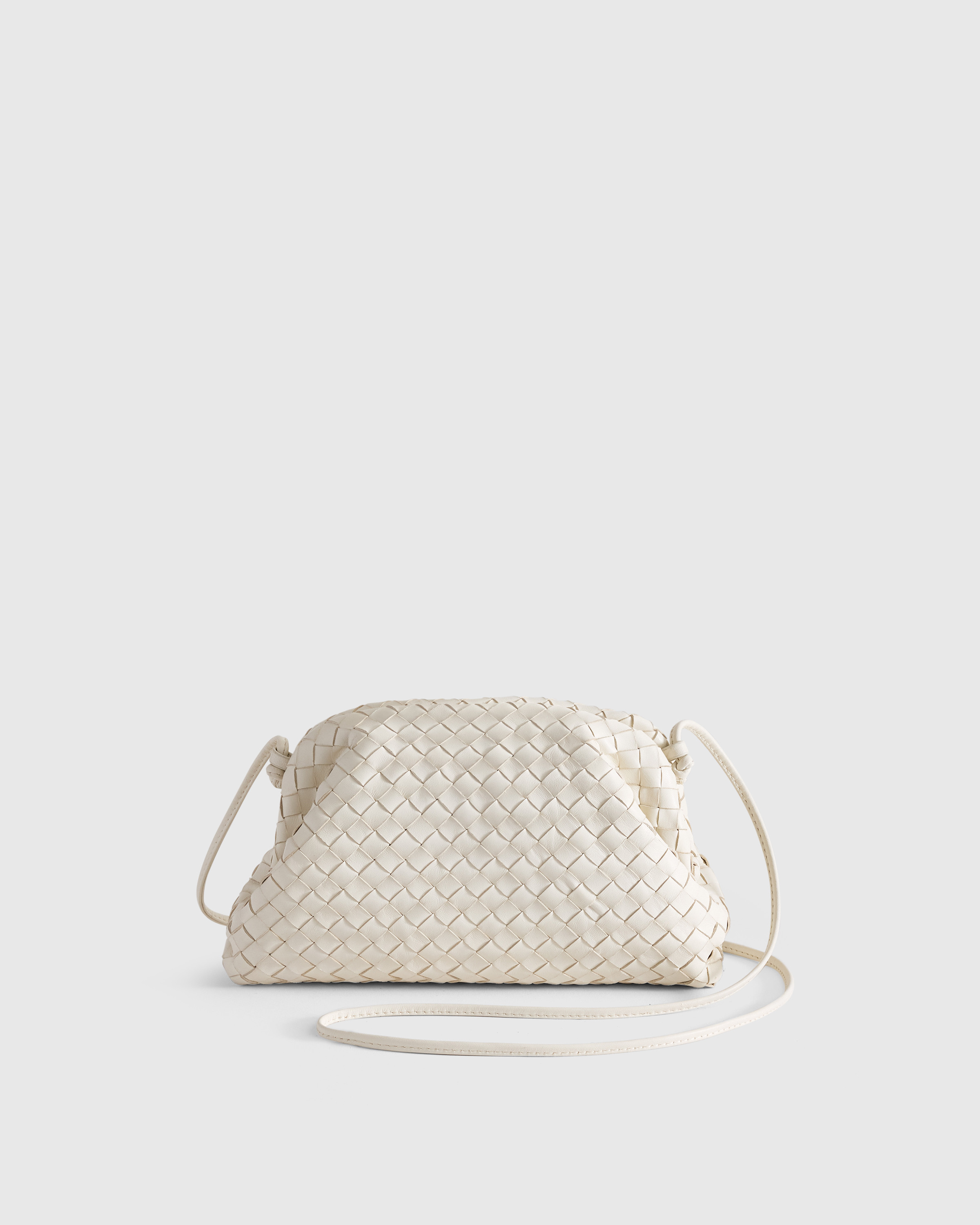 Italian Leather Handwoven Pouch Crossbody Clutch | Quince