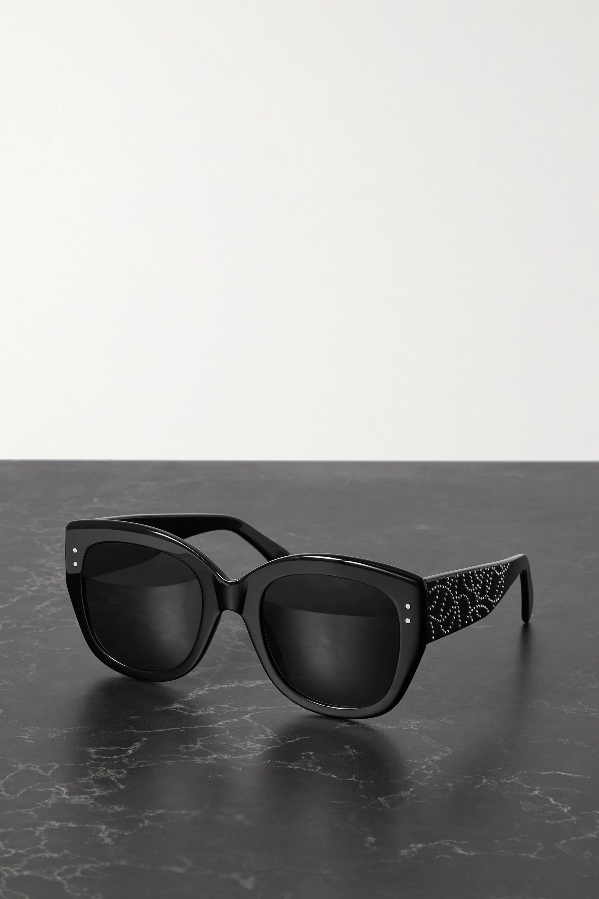 Black Oversized studded square-frame acetate sunglasses | Alaïa | NET-A-PORTER | NET-A-PORTER (UK & EU)