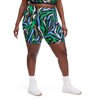Women's Disco Zebra Green Bike Shorts - DVF for Target | Target