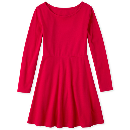 Girls Heart Cut Out Matching Skater Dress | The Children's Place