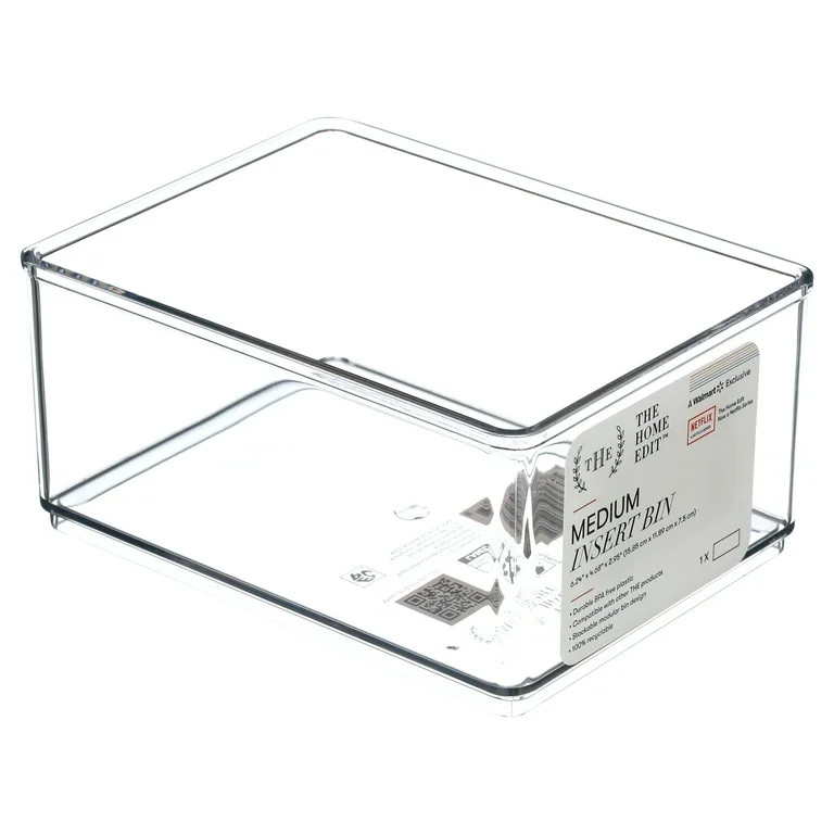 The Home Edit Medium Clear Storage Bin Organizer Insert, 1 Piece, 6.24" x 2.95" x 4.68" | Walmart (US)