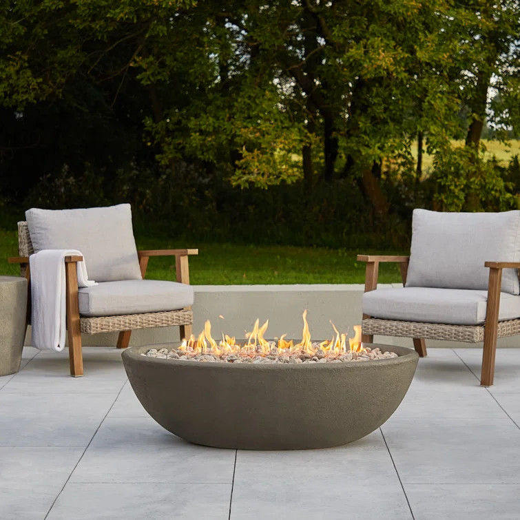 Riverside 48" Oval Propane Fire Bowl by Real Flame | Wayfair Professional