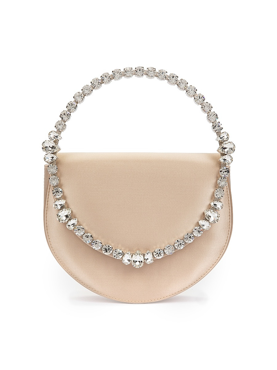 Women's Lily Crystal-Embellished Satin Clutch - Champagne | Saks Fifth Avenue