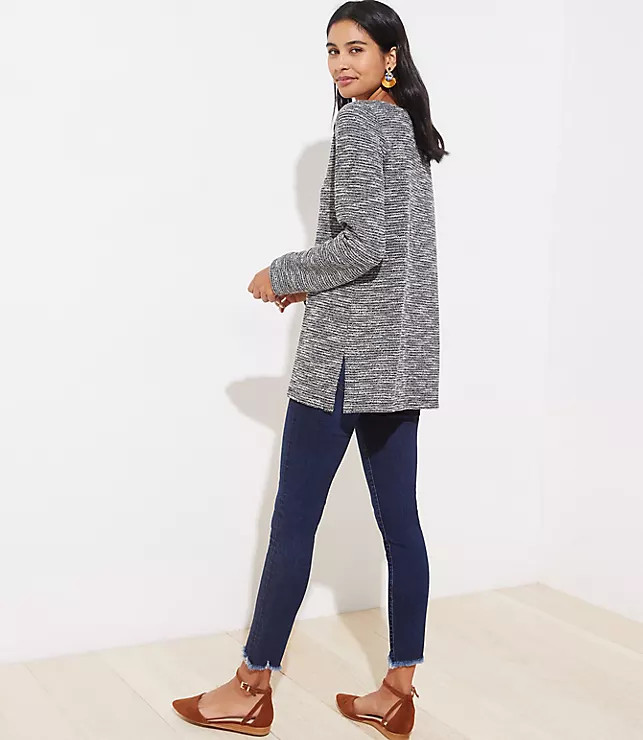 Petite Marled Ribbed Tunic Top | LOFT | LOFT