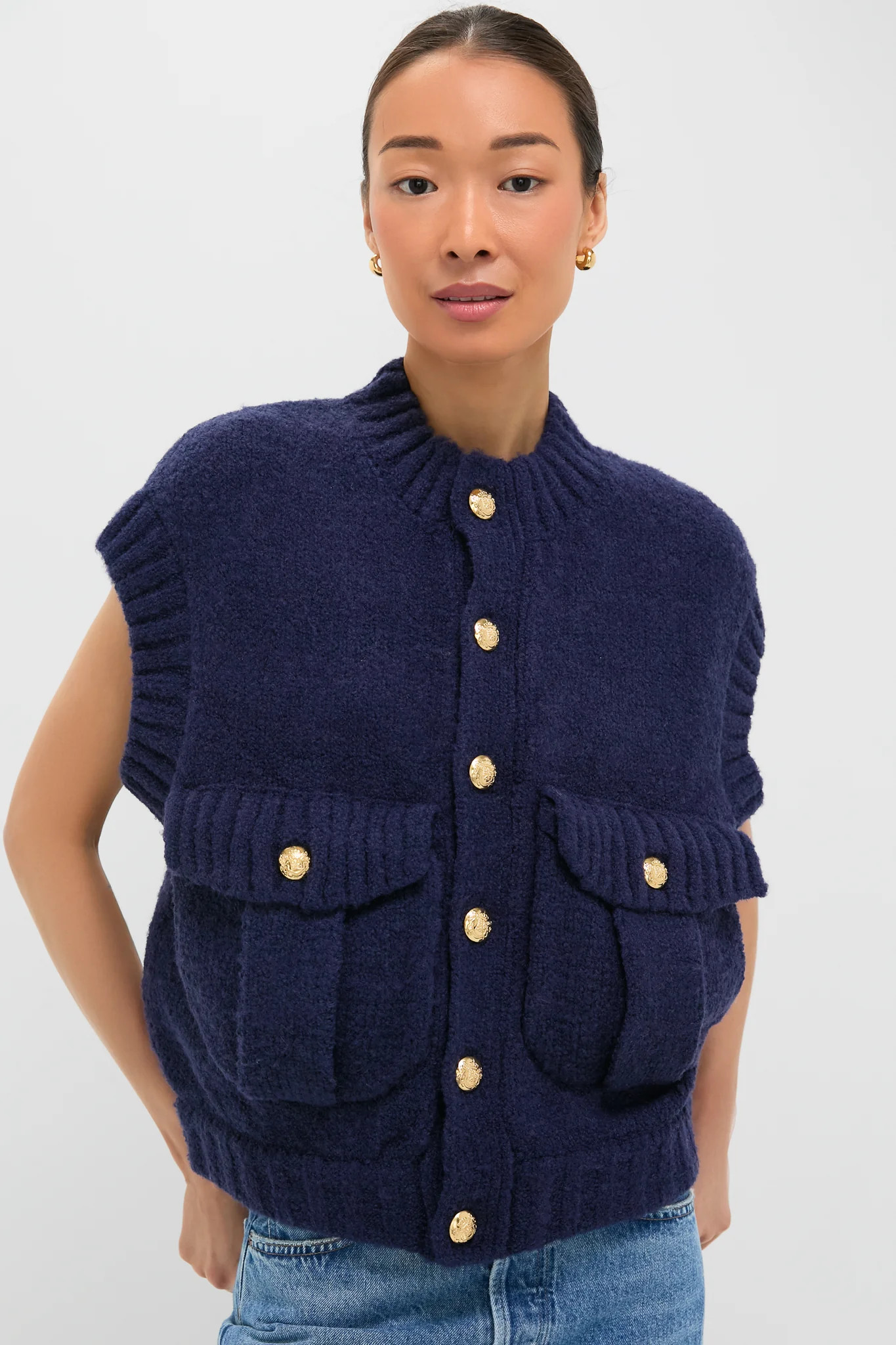 Navy Knit Valentina Vest | Tuckernuck (US)