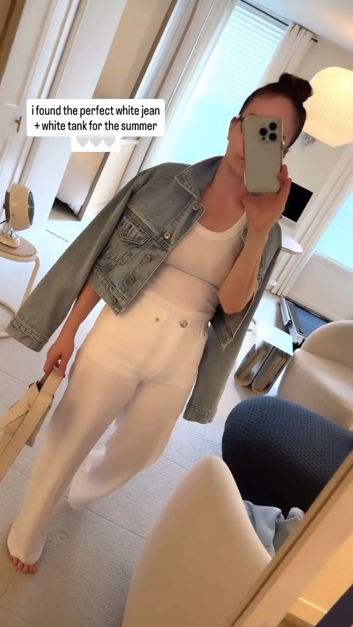 i've been searching for the perfect pair of lightweight soft white jeans and landed on these rag + bone wide leg logan jean. i am going to live in these all summer! 

and i love a simple white tank, my go to is aritzia. this babaton busy tank has the perfect tapered strap which is so flattering. it's super soft and not so long on my petite frame.


for reference, i am 5' 1", size xs /o 
the jeans are a 23 and the tank is an xs

#LTKPetite #LTKStyleTip #LTKOver40