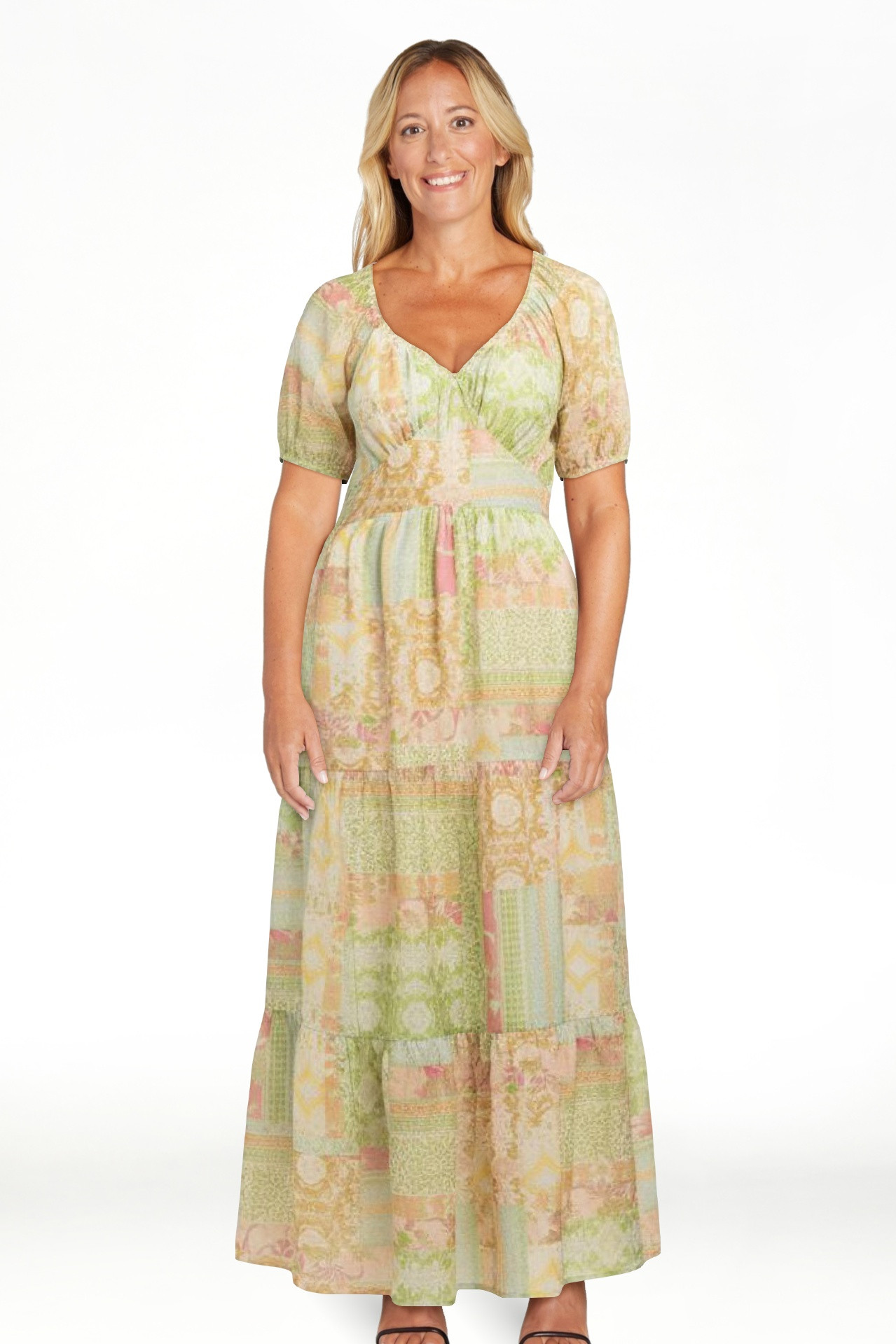 Jessica Simpson Women's Emmory Tiered Maxi Dress, Sizes XS-XL | Walmart (US)