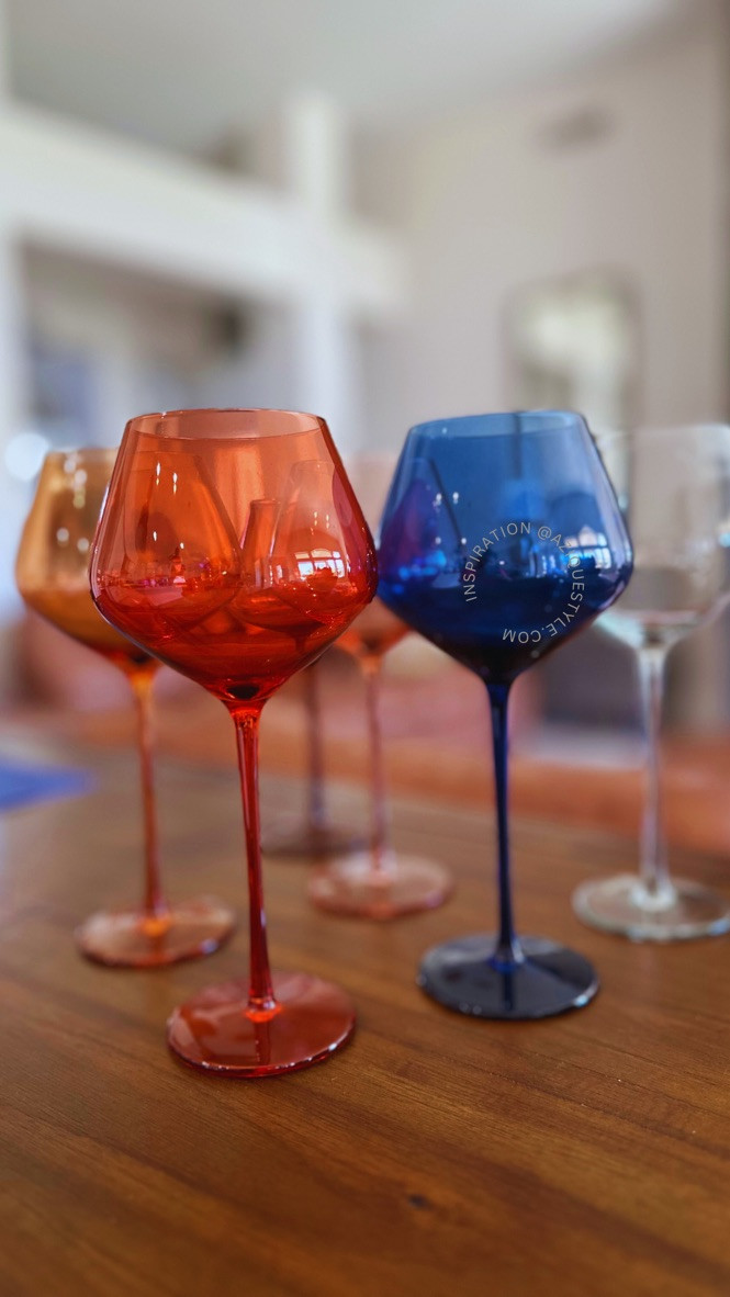 All these glass accessories and table ware are so beautiful, quality and elevate the set dramatically. These 22 OZ long stem wine glasses are stellar! Quality glass, beautiful colors, love the shape of the cup – perfectly elegant.  Cocktail flower glasses are so perfectly pretty. Their color coordination is beautiful and they perfectly match the wine glasses in case you want to pair them together. And these glass candleholders perfectly match each set – together or separately, creating unique look. Perfect, perfect, perfect:)

#party #wineglasses #cocktailglssses

#LTKHoliday #LTKGiftGuide #LTKHome