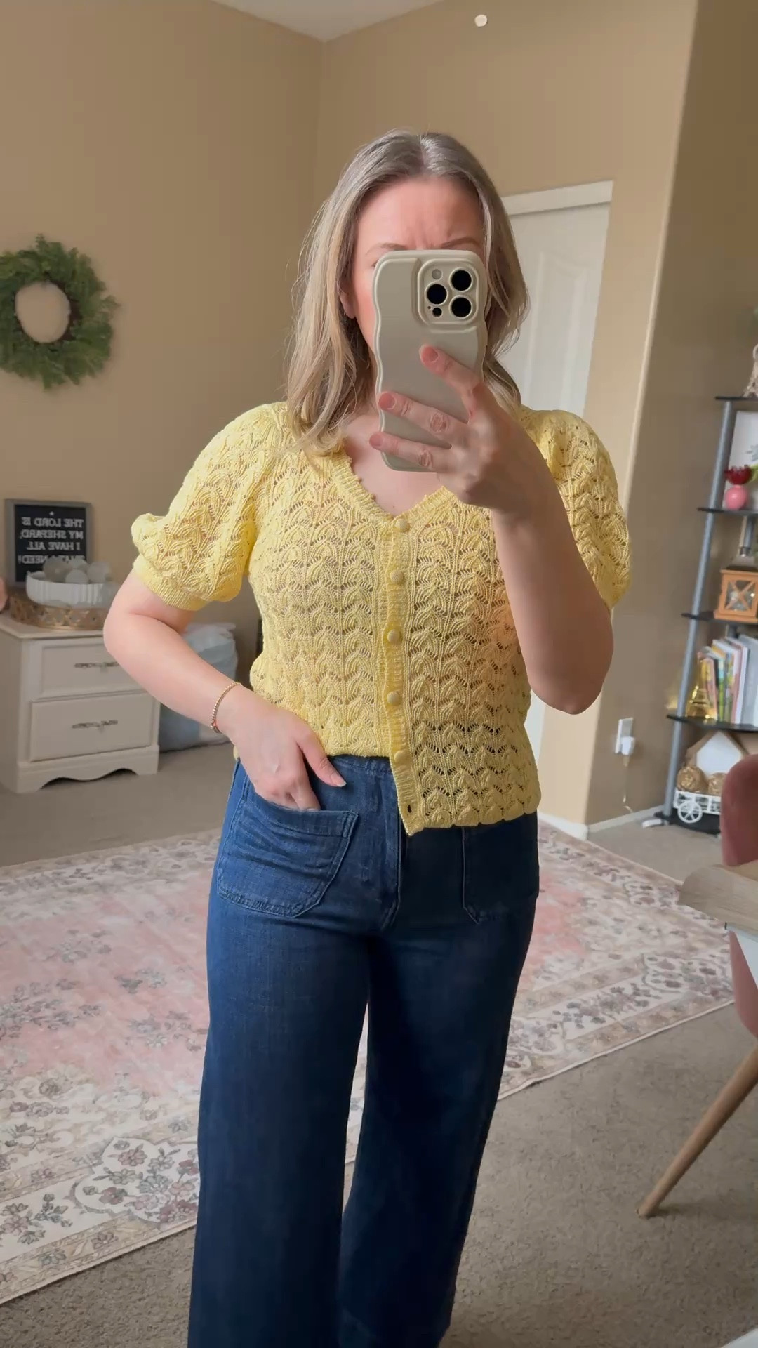 Really cute pointelle sweater from Kohls. It’s lightweight and this color is perfect for spring. It’s also available in pink.
You can order online and pick up in store. Kohl’s has a hassle-free pick-up process that I love. You simply get a bin number for your order, and you don’t need to interact with anyone. My orders are always ready for pickup in about an hour. 

#LTKGiftGuide
Spring break, spring outfit, spring top, spring sweater, 
#KohlsFinds#LTKootd #LTKover40

#LTKVideo #LTKworkwear

#LTKOver40 #LTKSeasonal #LTKmomlife