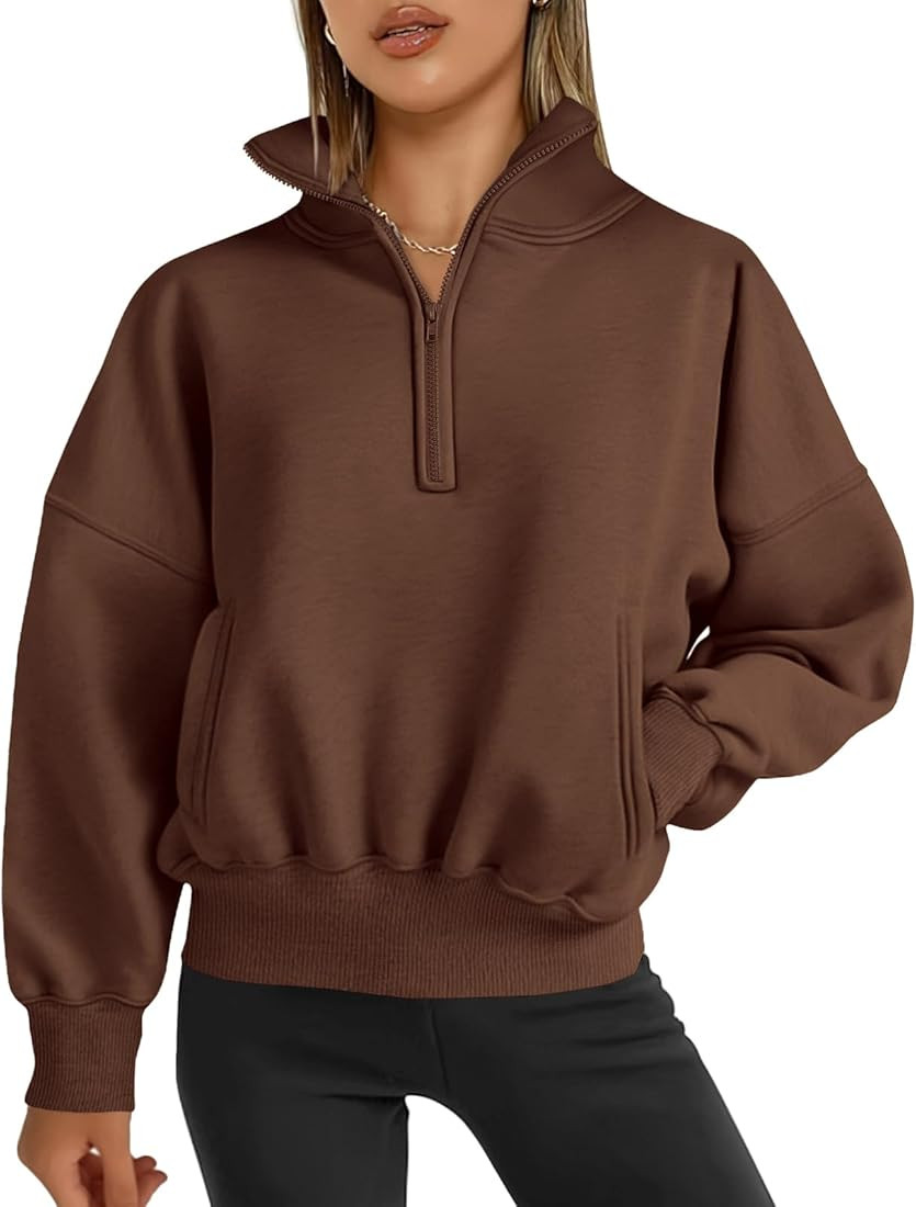 PRETTYGARDEN Womens Half Zip Sweatshirts Fleece Hoodies 2024 Trendy Long Sleeve Pullover Tops Fal... | Amazon (US)