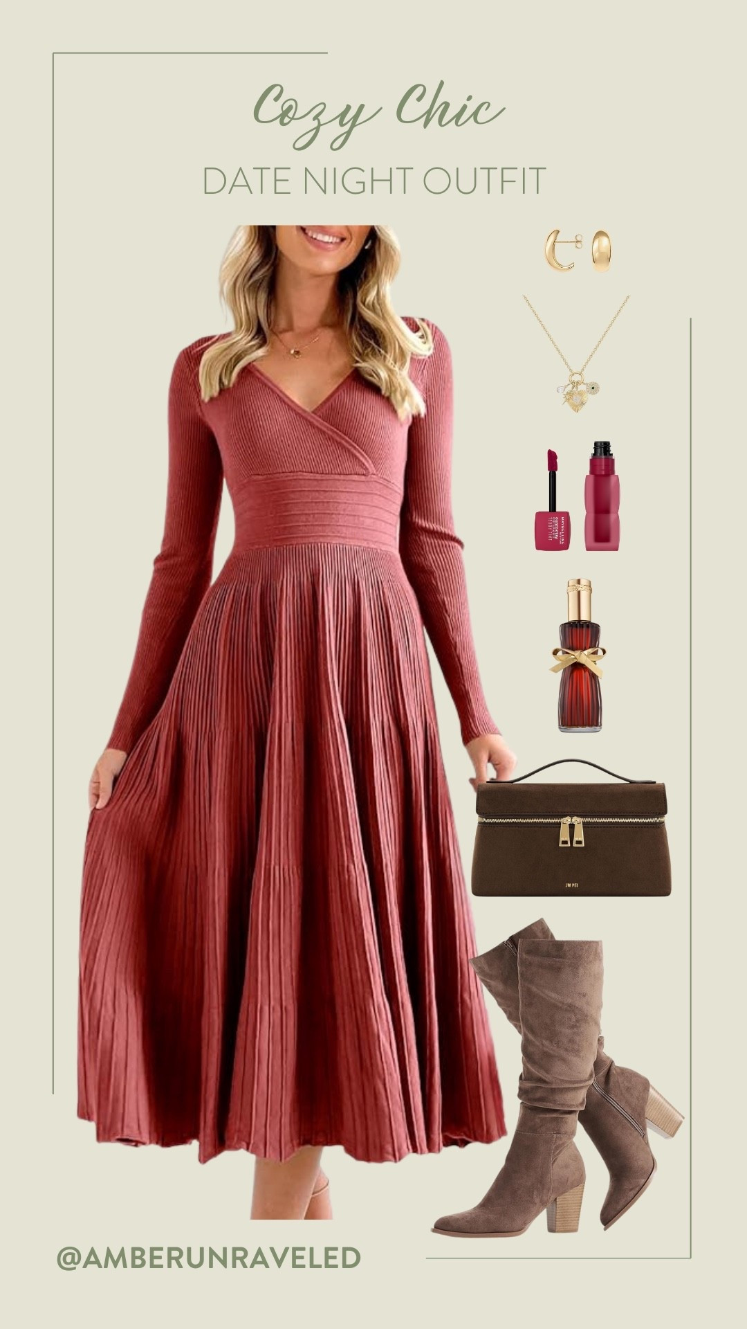 Create a fresh new look with this wrapped sweater dress in wine red color and cool suede slouch boots for a cozy and chic date night! 

amazon finds, fashion inspo, trendy look, apple picking outfit, romantic vibes, burgundy palette, makeup favorites, everyday accessories

#LTKSeasonal #LTKFindsUnder100 #LTKStyleTip