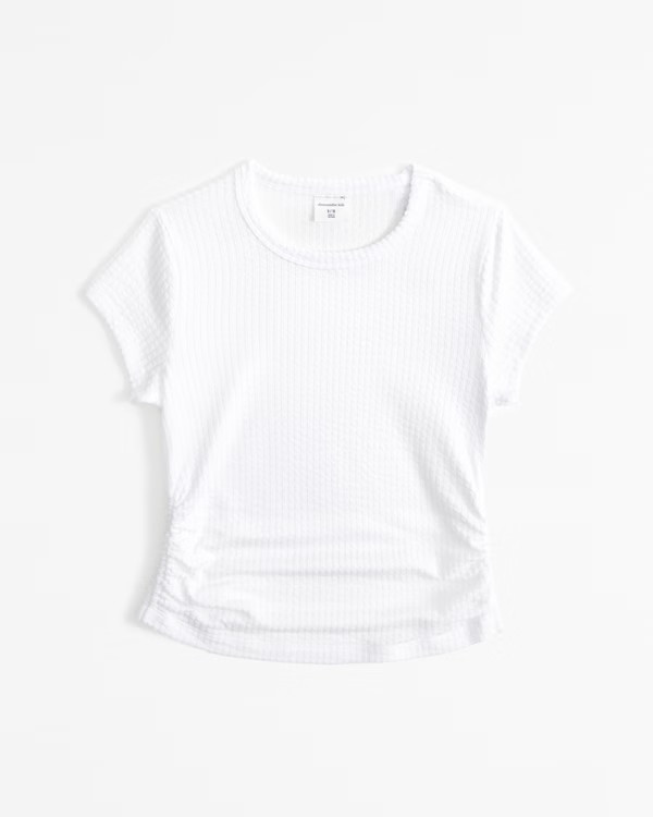 textured side ruched tee | Abercrombie & Fitch (US)