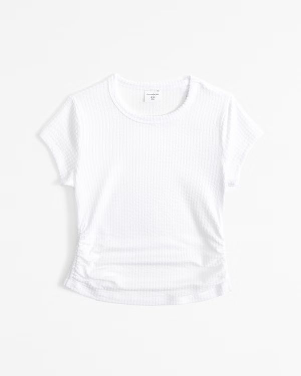 textured side ruched tee | Abercrombie & Fitch (US)