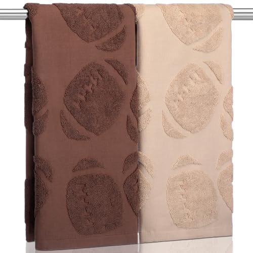 SmoothNovelty 2 Pcs Football Hand Towels for Bathroom Cotton Absorbent Football Jacquard Weave Bath Towel Rugby Decorative Washcloths for Hand Drying Cleaning Cooking, 14 x 29 Inch | Amazon (US)