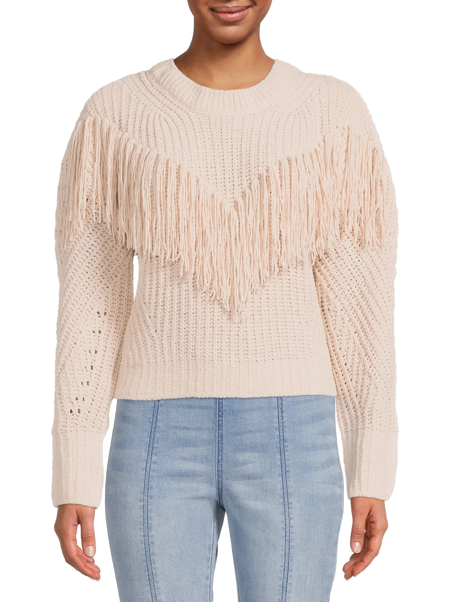 No Boundaries Juniors Fringe Sweater - Walmart.com | Walmart (US)