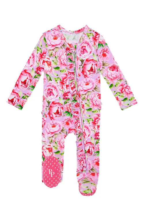 Francoise Peony Print Ruffle Footie | Nordstrom