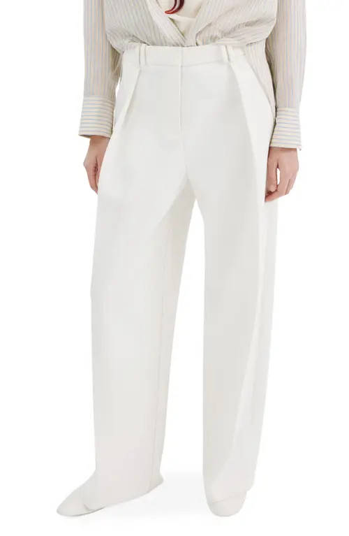 MANGO Pleated Wide Leg Pants in White at Nordstrom, Size 8 | Nordstrom