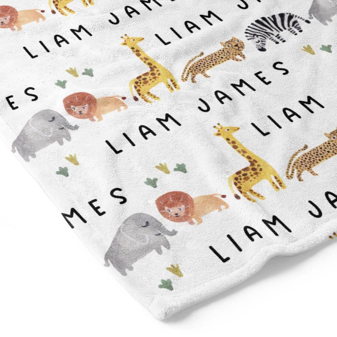 Safari Party Personalized Toddler Blanket | Caden Lane
