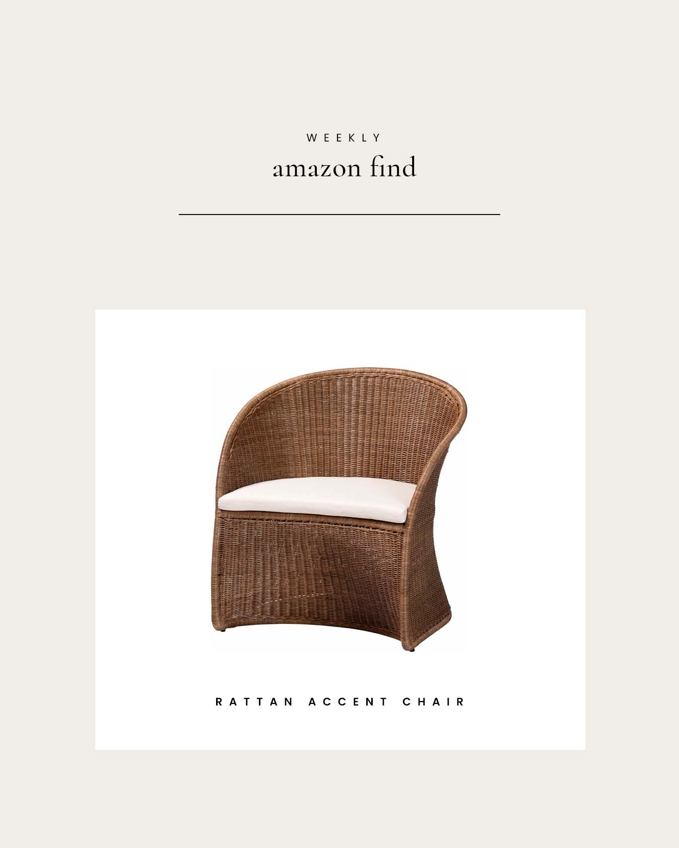 Weekly Amazon Find : Rattan Accent Chair 

 #LTKHome