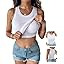 CHICME Women Built-in Bra Tank Tops Sleeveless Casual Shirts Racerback Ribbed Fitted Tank Tops | Amazon (US)