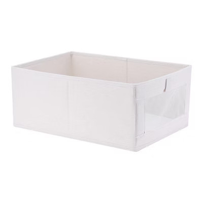 Unique Bargains Linen Fabric Collapsible Storage Cube Basket for Organizing Clothes Books 1 Pc Beige 16"x11"x7" | Target