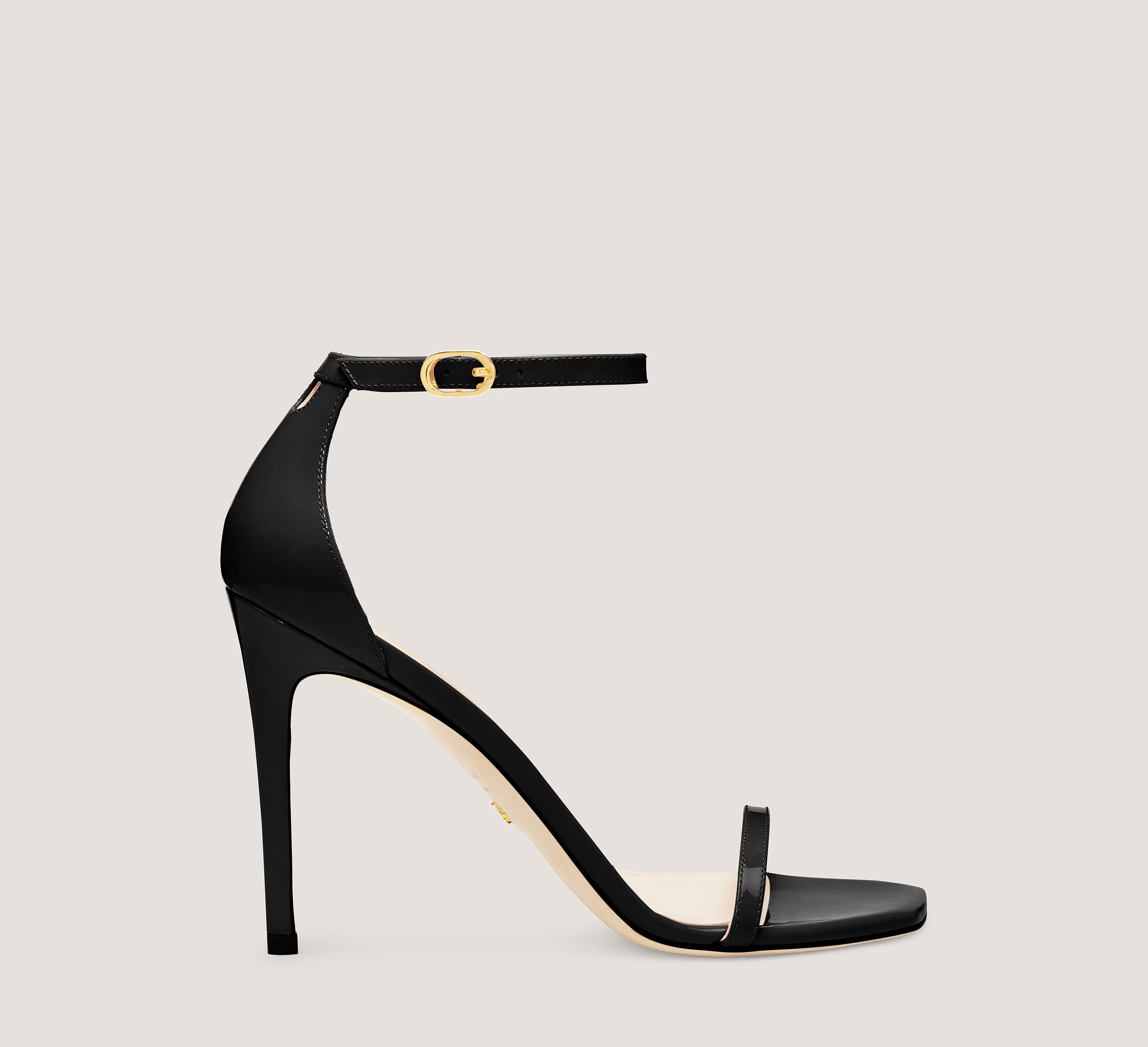 Stuart Weitzman Nudistcurve 100 Sandal High Heel Sandals, Black Patent Leather, Size: 5 Medium | Stuart Weitzman (US)