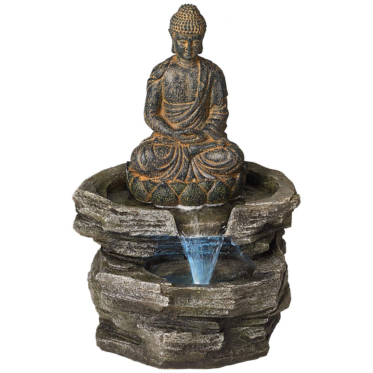 Sitting Buddha 21" High LED Water Fountain | Lamps Plus