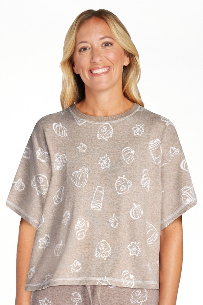 Way to Celebrate Women's Hacci Knit Short Sleeve Sleep Top, Sizes XS to 3X | Walmart (US)